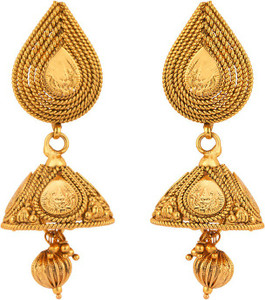 Rajwada Arts Temple Design Brass Jhumki Earring