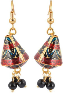 Waama Jewels Golden Brass Jhumki Earrings colorfull wedding wear fashion Womens Metal Jhumki Earring
