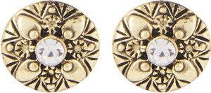 Shining Jewel Casual Sparkle Crystal Brass Stud Earring