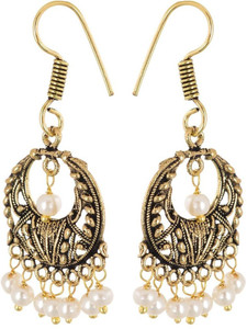 Waama Jewels Wedding jewellery Women Gift Girl in Party Pearl Brass Dangle Earring