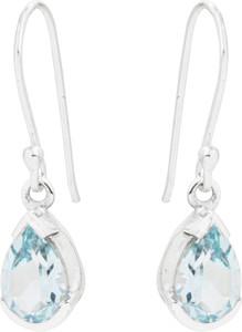 Yoga Sky Blue Sparkle Topaz Silver Dangle Earring