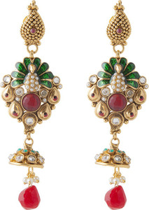 moKanc Conversation-Starter Pearl Brass Drop Earring