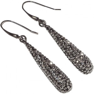 Sanaa Creations Alluring Grey Color Drop Shape with CZ for any Celebration Alloy Dangle Earring