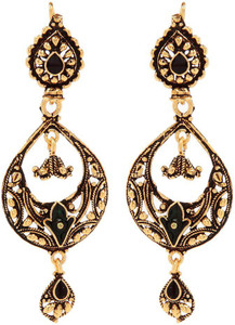 GoldNera Antique Drop Brass Chandbali Earring
