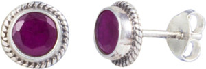 Abhooshan Color Spring Ruby Sterling Silver Stud Earring