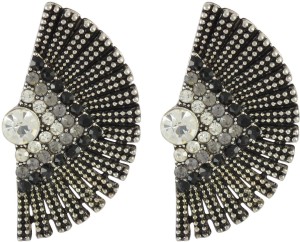 Sarah Rhinestone Studded Elegant Oxidised Metal Drop Earring