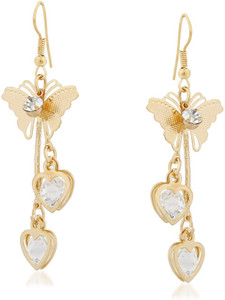VK Jewels Butterfly Heart Alloy Drop Earring