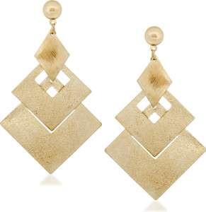 VK Jewels Three Drop Square Alloy Drop Earring