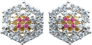 Waama Jewels Multi Gemstones Fashion Jewellery for womens Daily Wear gifts to her Brass Stud Earring