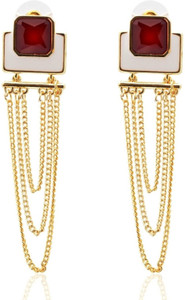 Crunchy Fashion ColorRush Red Multilayer Alloy Dangle Earring