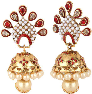 Jewels Guru Diva Style Pearl Alloy Jhumki Earring