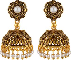 Aadhya Jewels Women & Girls Designer Ethnic Party Wear Pearl Metal, Alloy Jhumki Earring