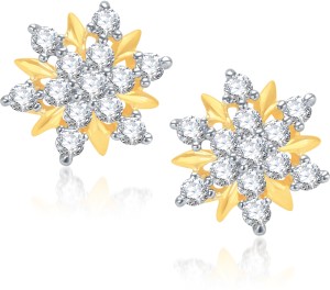 VK Jewels VK Jewels Sweet Flower Gold And Rhodium Plated Earrings. Alloy Clip-on Earring