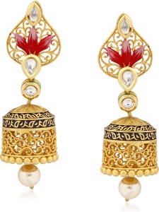 VK Jewels Royal Kundan Alloy Jhumki Earring