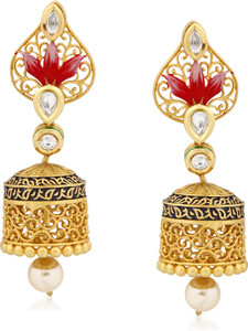 VK Jewels Royal Kundan Alloy Jhumki Earring