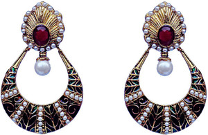 Kundaan Elegant Polki Crystal Copper, Alloy Drop Earring