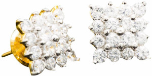 YugshaJewels Elegant YJE-1392 Cubic Zirconia Brass Stud Earring