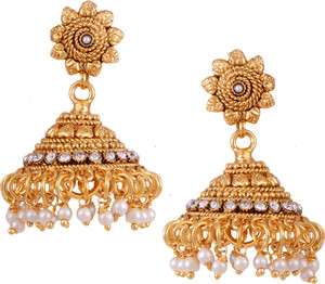Hyderabad Jewels Beautiful Pearl Copper Jhumki Earring