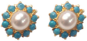 Vinayak Navratan Cluster Pearl Alloy Stud Earring
