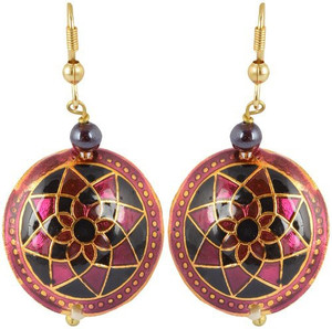 Waama Jewels Red Brass Dangle & Drop Earrings wedding collage student Women Metal Drop Earring