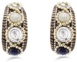 Jazz Jewellery Beautiful American Diamond & Pearl Earrings in Multi Colour  Alloy Drop Earring