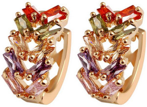 Jewels Galaxy Luxuria Cubic Zirconia Alloy Hoop Earring