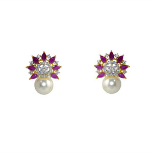 MP Fine Jewellery Exclusive Pair Of Tops Zircon Alloy Stud Earring