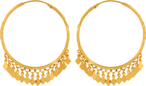 GoldNera Leaf Brass Hoop Earring