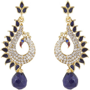 Inaya Designer Cubic Zirconia Brass Drop Earring