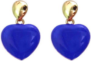 Shreya Collection Trendy Blue Colour Heart Alloy Stud Earring