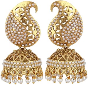 Jewels Guru Diva style Pearl Alloy Jhumki Earring
