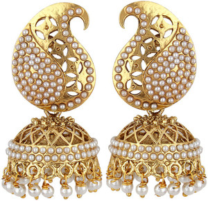 Jewels Guru Diva style Pearl Alloy Jhumki Earring