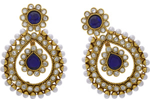 Hyderabad Jewels Pearl Copper Dangle Earring