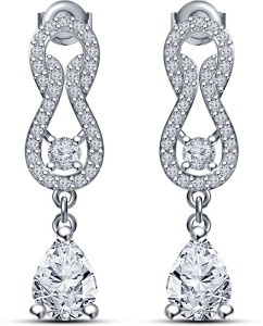 Kirati Eye-Catchy Design Pear Shape Cubic Zirconia Sterling Silver Drop Earring