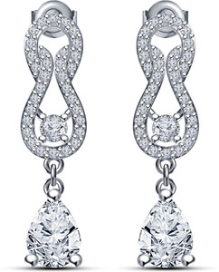 Kirati Eye-Catchy Design Pear Shape Cubic Zirconia Sterling Silver Drop Earring