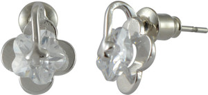 Sarah Flower Shape Stone Metal Stud Earring