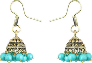 Waama Jewels Traditional Festive Pearl Brass Jhumki Earring