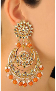 BambooTreeJewels Kundan Earrings Brass Jhumki Earring