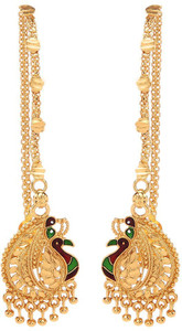 GoldNera Peacock Design Southindian Brass Dangle Earring