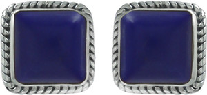 Abhooshan Precious Stones Lapis Lazuli Sterling Silver Stud Earring