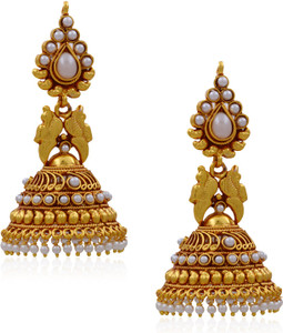 Hyderabad Jewels Beautiful Jhumka Pearl Copper Jhumki Earring