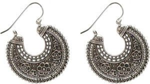 CTW Antique Oxidised Alloy Hoop Earring