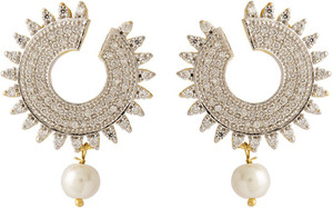 Voylla Artificial Classic Embellished Cubic Zirconia Brass Dangle Earring