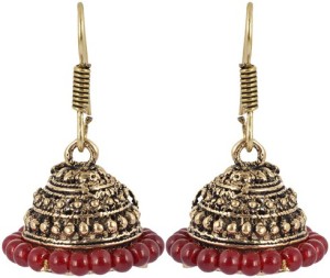 Waama Jewels Golden Brass Jhumki Earrings gift for wife womens Girl Metal Jhumki Earring