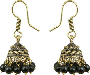 Waama Jewels black Fashion Jewellery For Women Daily Wear Holiday Sale Pearl Brass Jhumki Earring