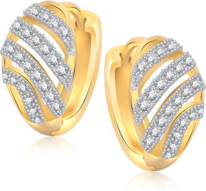 VK Jewels Well Crafted Cubic Zirconia Alloy Huggie Earring