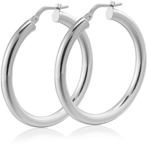 Chandrika Pearls Modern Metal Hoop Earring