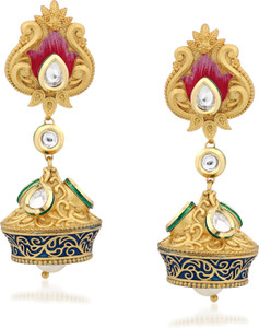 VK Jewels Pearl Drop Kundan Alloy Jhumki Earring