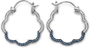 Johareez Beautiful Cubic Zirconia Silver Hoop Earring