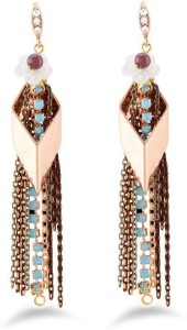 Jazz Jewellery Fancy Design Long Chain Multicolour Womens Earring Alloy Drop Earring